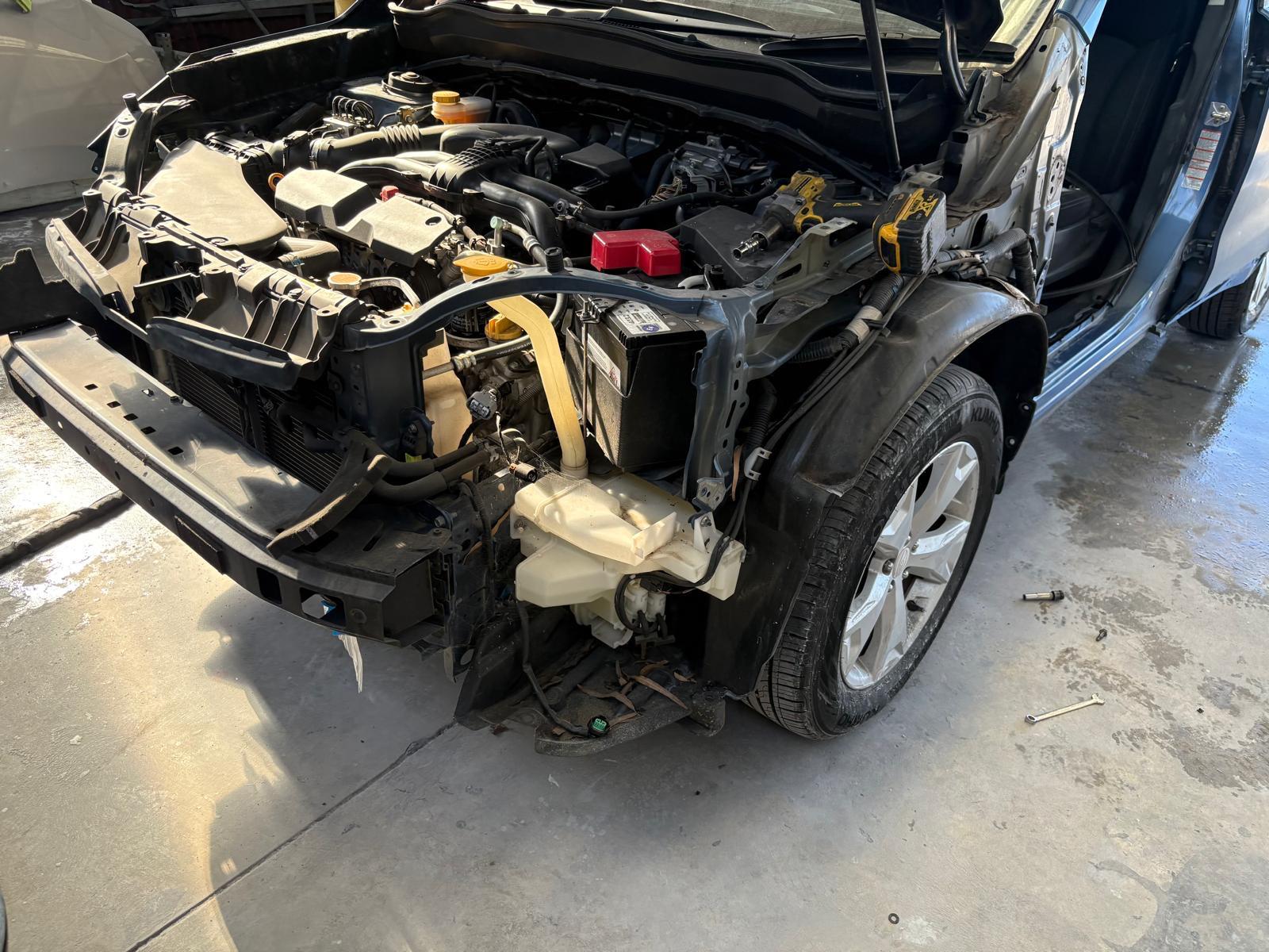 Subaru front end strip down during a repair
